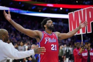  恩比德统治攻防两端76人轻取魔术